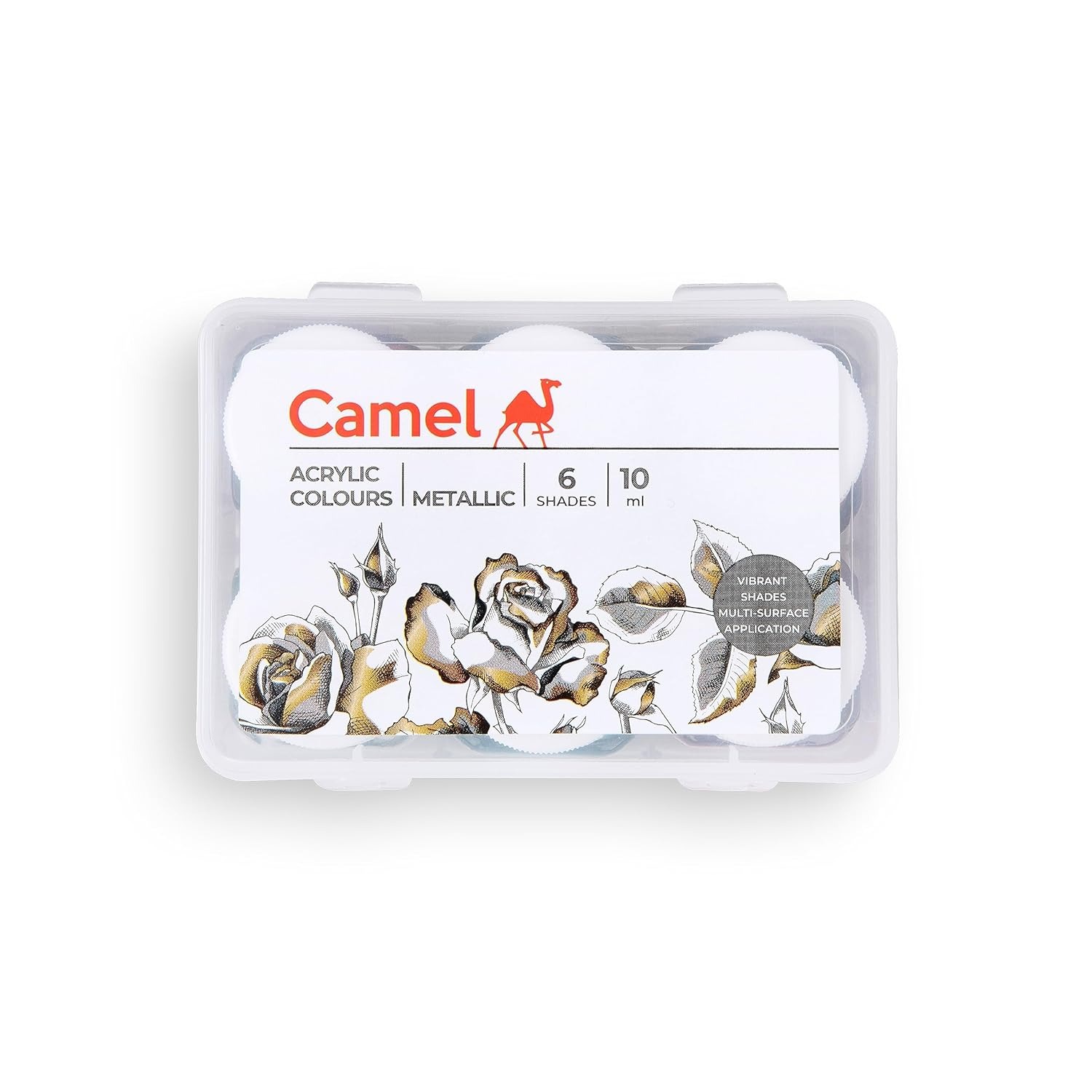 camel fabrica acrylic metallic color 10ml each, 6 shades