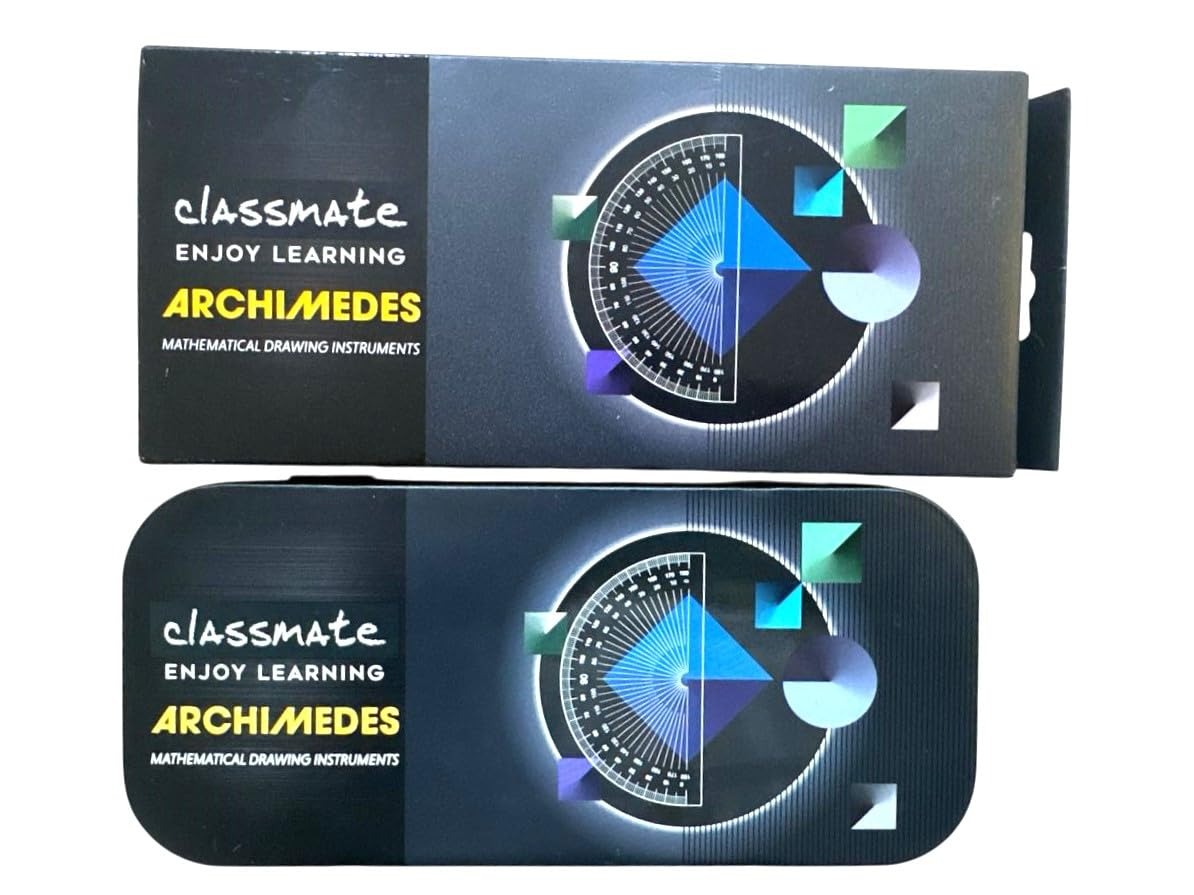 classmate archimedes geometry box | die cast compass | mechanical pencil | double sided tray