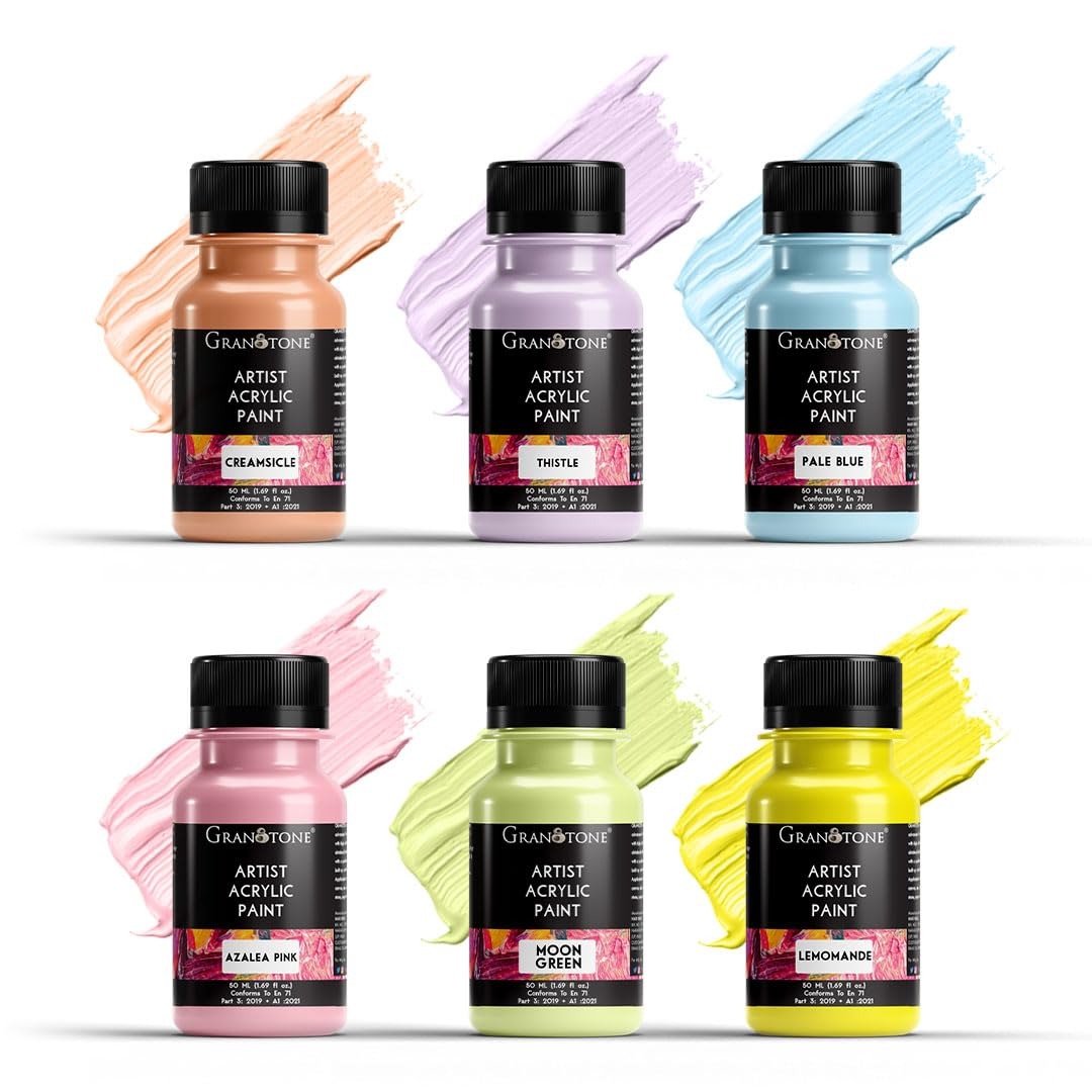 granotone pastel acrylic colour set of 6 multicolor 50 ml each shade artist paints for painting art craft canvas diy made in india granotone pastel acrylic colour set of 6 multicolor 50 ml each shade artist paints for painting art craft canvas diy made in india