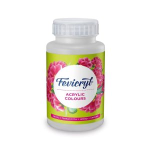 fevicryl acrylic colour white 500ml | art & craft, diy, rich pigment, non craking paint for canvas, wood, leather, earthenware, metal | ideal for school projects, hobbyists, artists