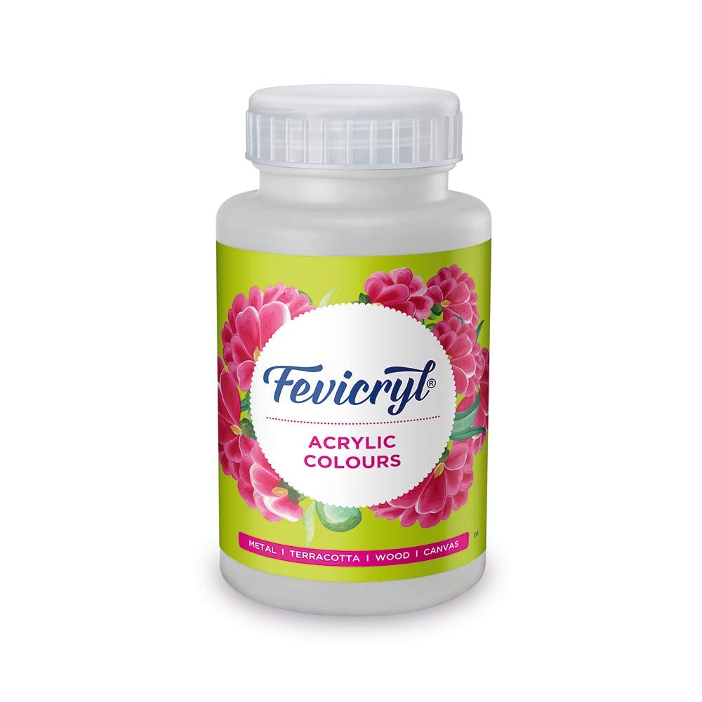 fevicryl acrylic colour white 500ml | art & craft, diy, rich pigment, non craking paint for canvas, wood, leather, earthenware, metal | ideal for school projects, hobbyists, artists fevicryl acrylic colour white 500ml | art & craft, diy, rich pigment, non craking paint for canvas, wood, leather, earthenware, metal | ideal for school projects, hobbyists, artists